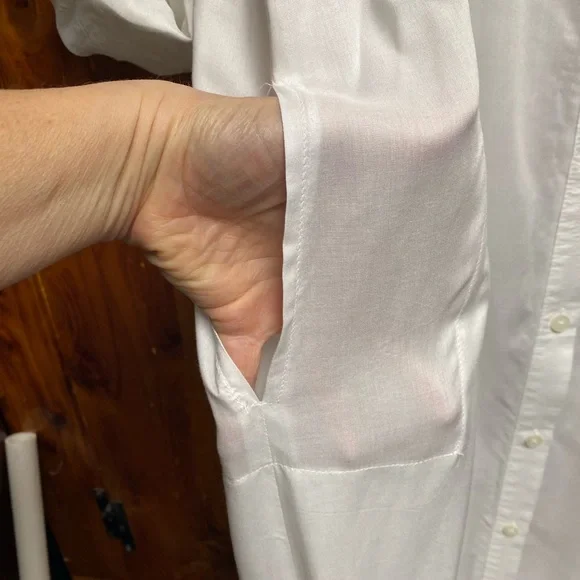 DKNY White Rayon Button-Front Shirt - Picture 7 of 9